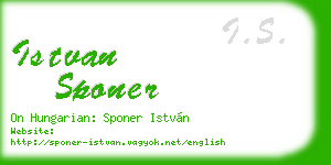 istvan sponer business card