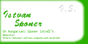 istvan sponer business card